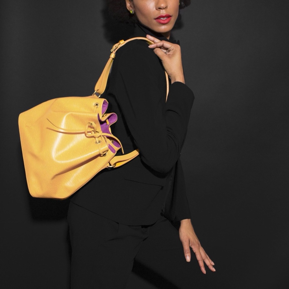 Louis Vuitton Yellow Epi Noe Drawstring Shoulder Bag w/ Dust Bag